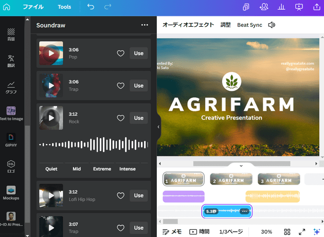 canvaのsoundraw